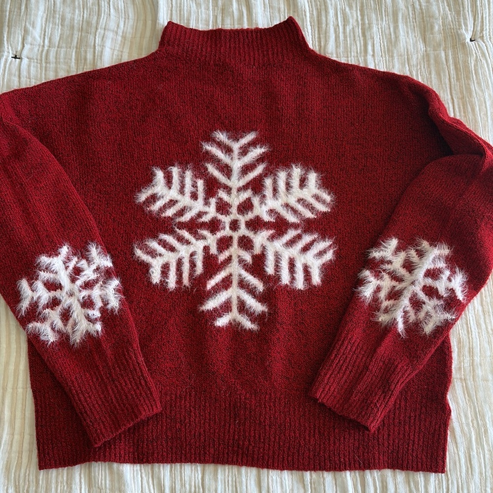 Jessica Simpson mock neck holiday sweater